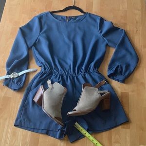 Periwinkle blue: shorts, long sleeves, pockets